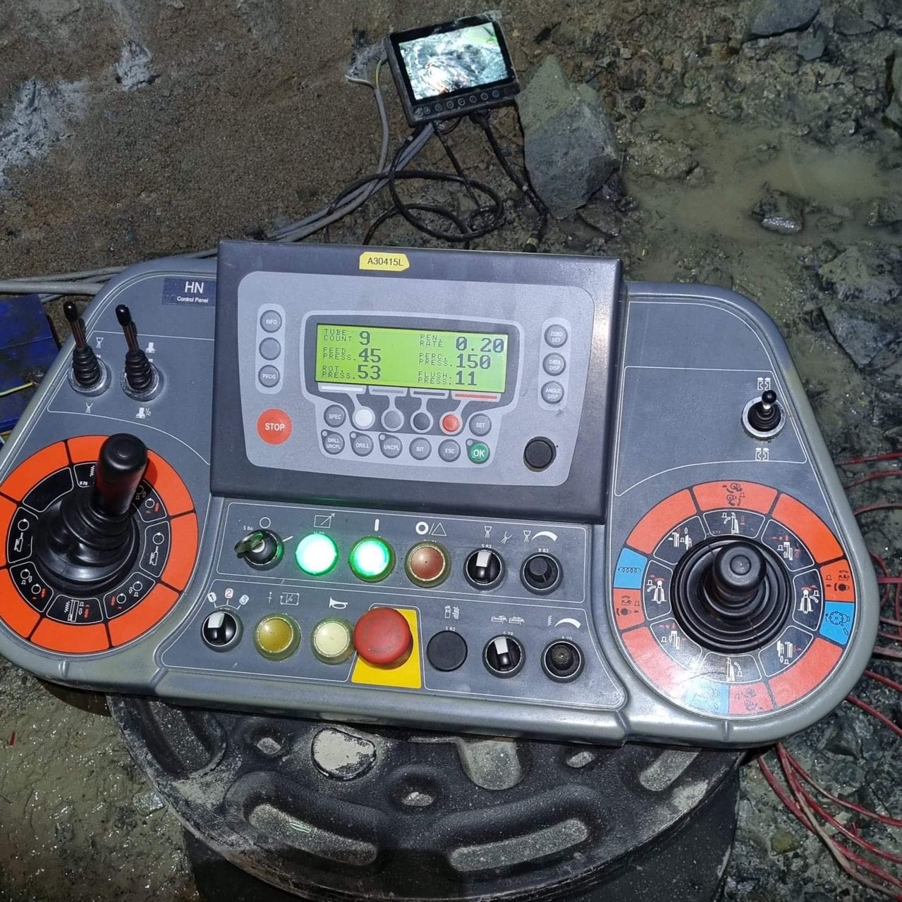 Longhole drilling operator working underground